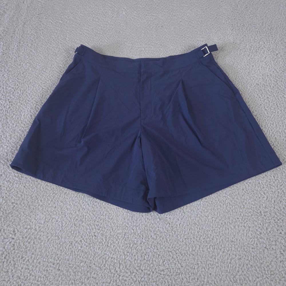 Greyson Shorts Women Large Navy Chino 6" Adjustable Waist Golf Performance Nylon